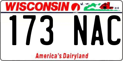 WI license plate 173NAC