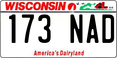 WI license plate 173NAD