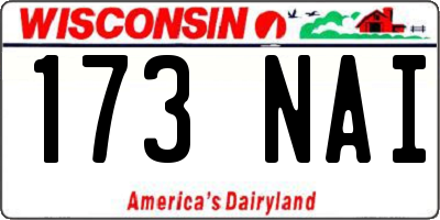 WI license plate 173NAI