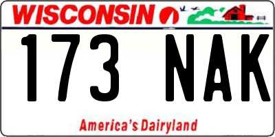 WI license plate 173NAK