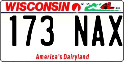 WI license plate 173NAX