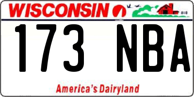 WI license plate 173NBA