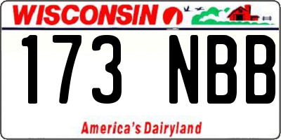 WI license plate 173NBB