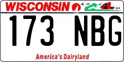 WI license plate 173NBG