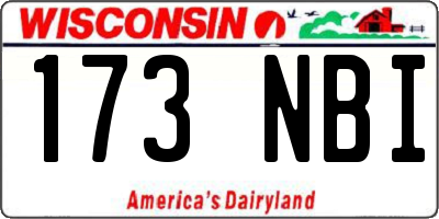 WI license plate 173NBI