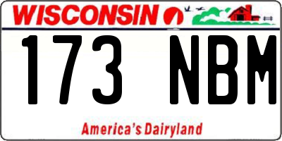 WI license plate 173NBM