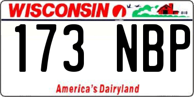 WI license plate 173NBP