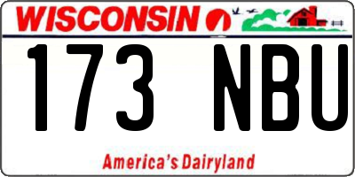 WI license plate 173NBU