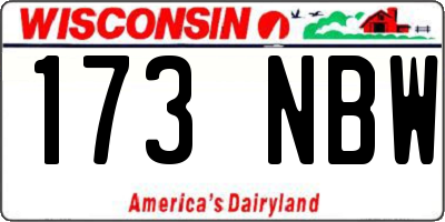 WI license plate 173NBW
