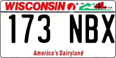 WI license plate 173NBX