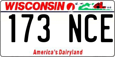 WI license plate 173NCE