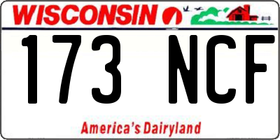 WI license plate 173NCF