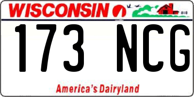 WI license plate 173NCG