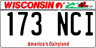 WI license plate 173NCI