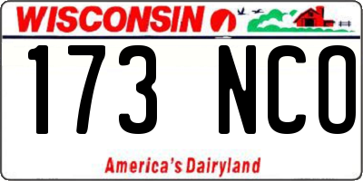 WI license plate 173NCO