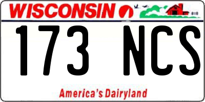WI license plate 173NCS
