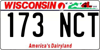WI license plate 173NCT