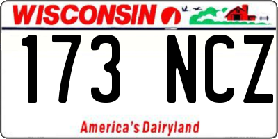 WI license plate 173NCZ