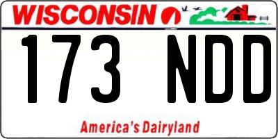 WI license plate 173NDD