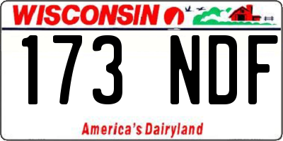 WI license plate 173NDF
