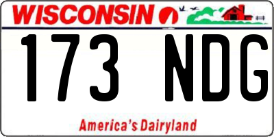 WI license plate 173NDG