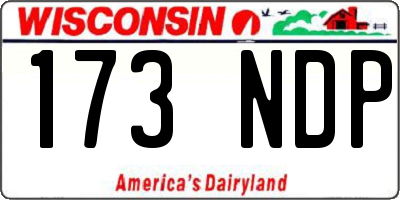 WI license plate 173NDP