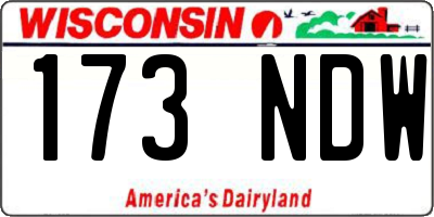 WI license plate 173NDW