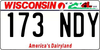 WI license plate 173NDY