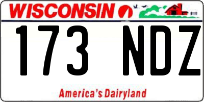 WI license plate 173NDZ