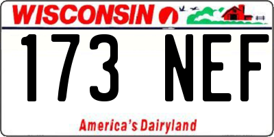 WI license plate 173NEF