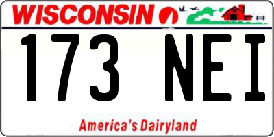 WI license plate 173NEI