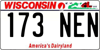 WI license plate 173NEN