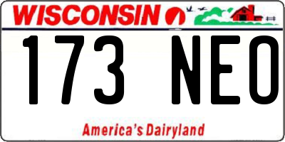 WI license plate 173NEO