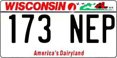 WI license plate 173NEP