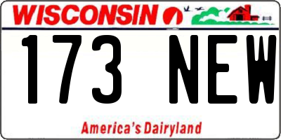 WI license plate 173NEW