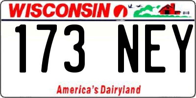 WI license plate 173NEY