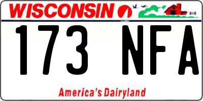 WI license plate 173NFA