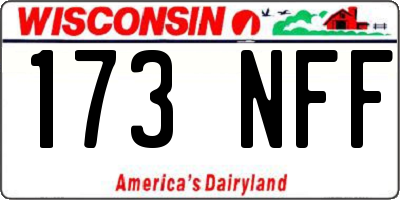 WI license plate 173NFF