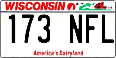 WI license plate 173NFL