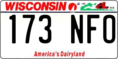 WI license plate 173NFO