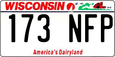 WI license plate 173NFP