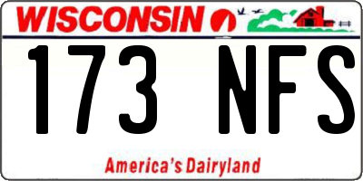 WI license plate 173NFS