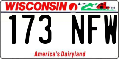 WI license plate 173NFW