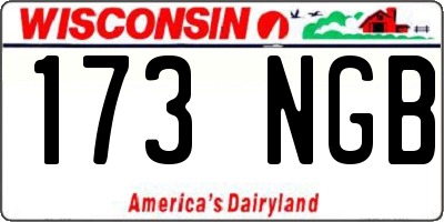 WI license plate 173NGB