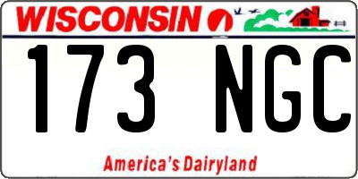 WI license plate 173NGC