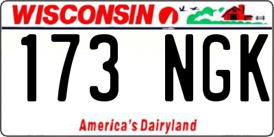 WI license plate 173NGK