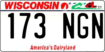 WI license plate 173NGN