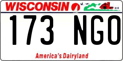 WI license plate 173NGO