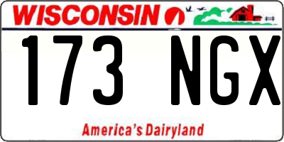 WI license plate 173NGX