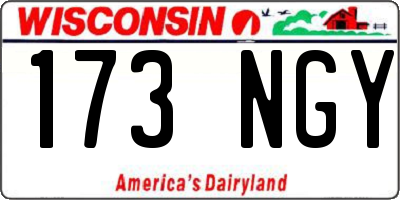 WI license plate 173NGY